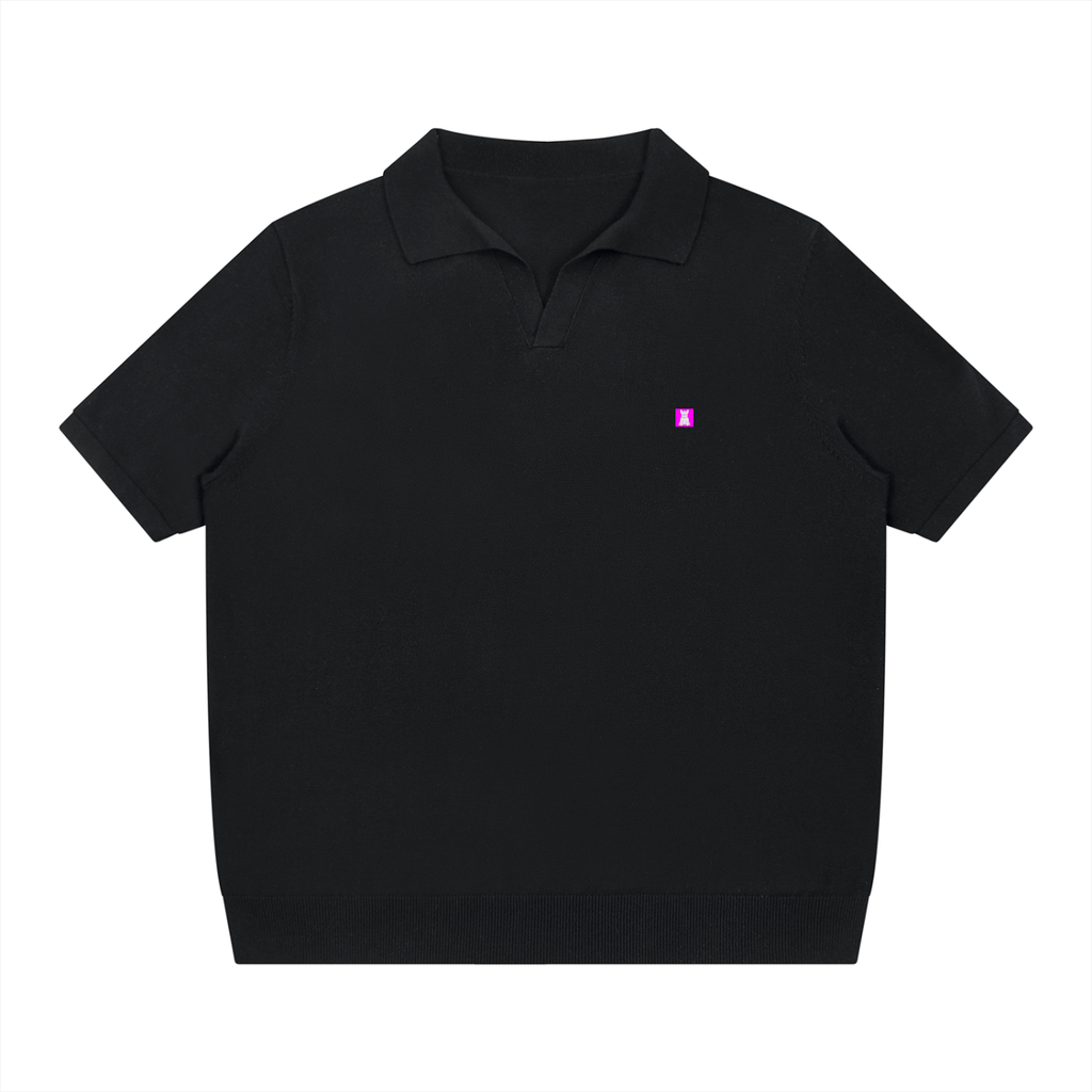 Doggy Style Society — The Stealth Frenchie Polo — Black on Black-NOIR