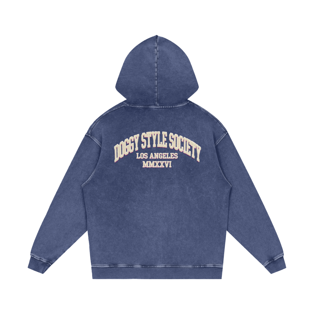 Doggy Style Societ- Varsity Vintage print- Luxury Snow Washed Loose Cotton Hoodie