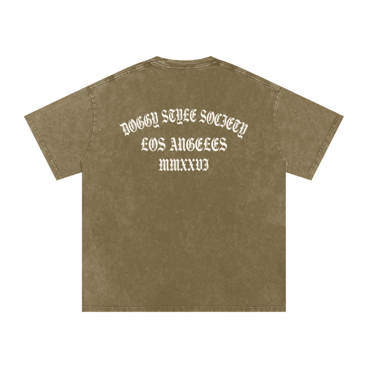 DSS LA Arch Oversized Snow Washed Tee - Washed Black - Bone-LA Rue