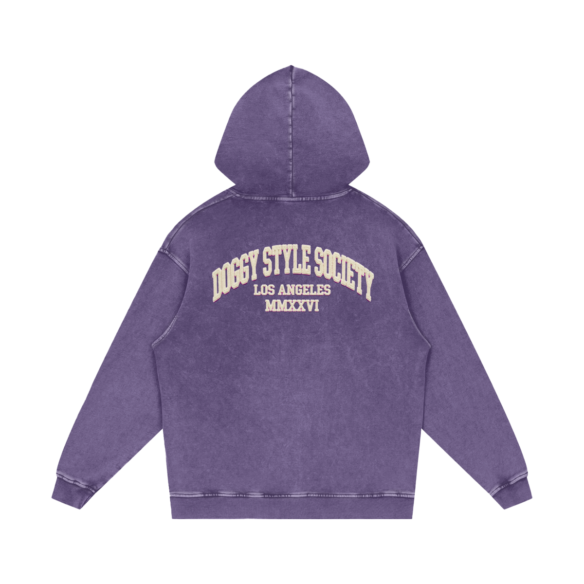 Doggy Style Societ- Varsity Vintage print- Luxury Snow Washed Loose Cotton Hoodie