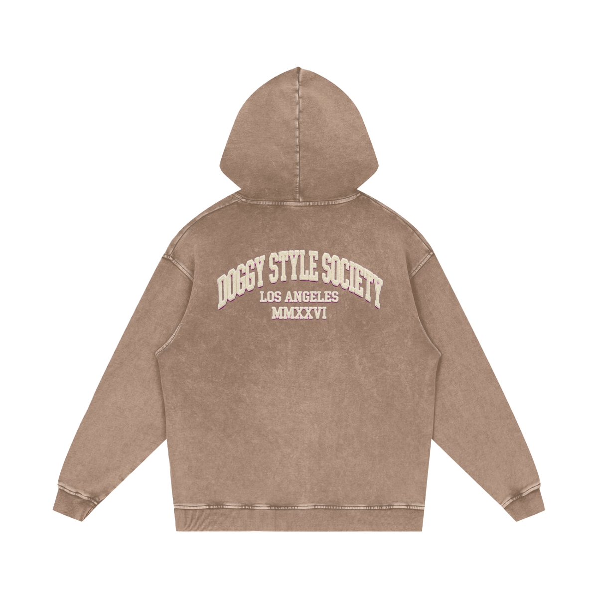 Doggy Style Societ- Varsity Vintage print- Luxury Snow Washed Loose Cotton Hoodie