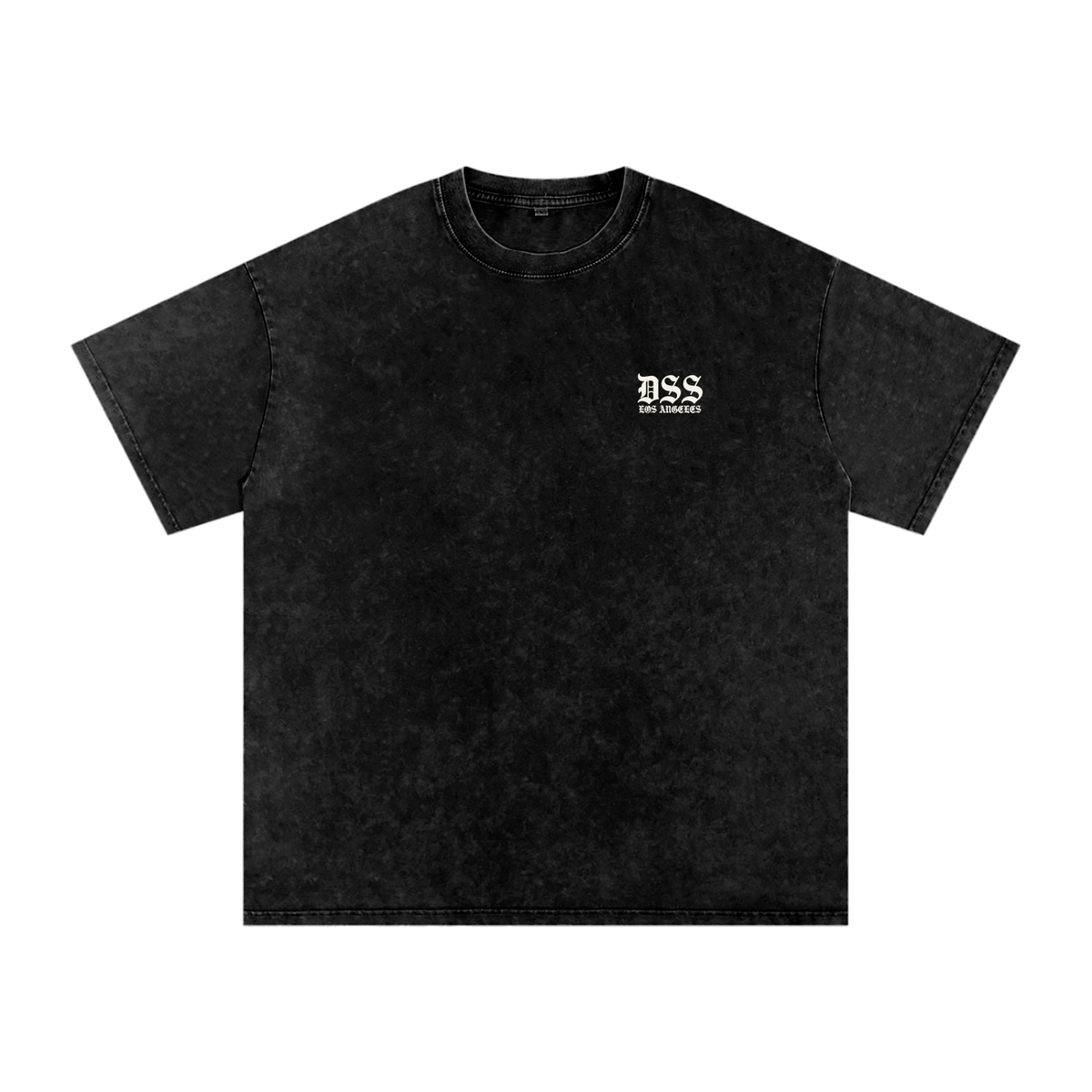 DSS LA Arch Oversized Snow Washed Tee - Washed Black - Bone-LA Rue