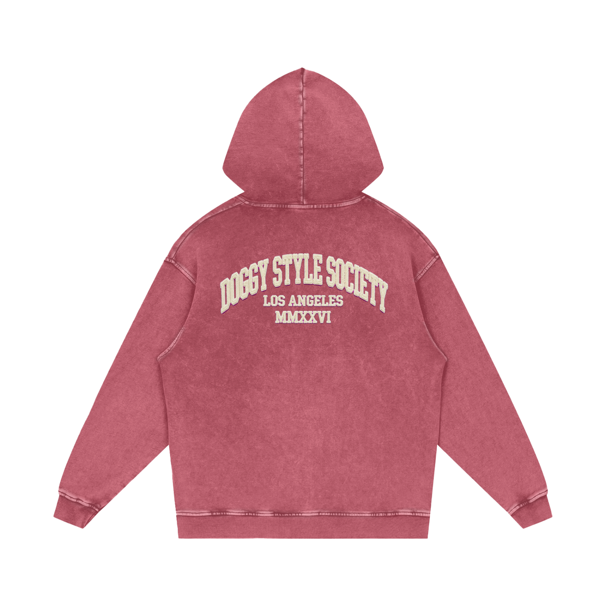 Doggy Style Societ- Varsity Vintage print- Luxury Snow Washed Loose Cotton Hoodie