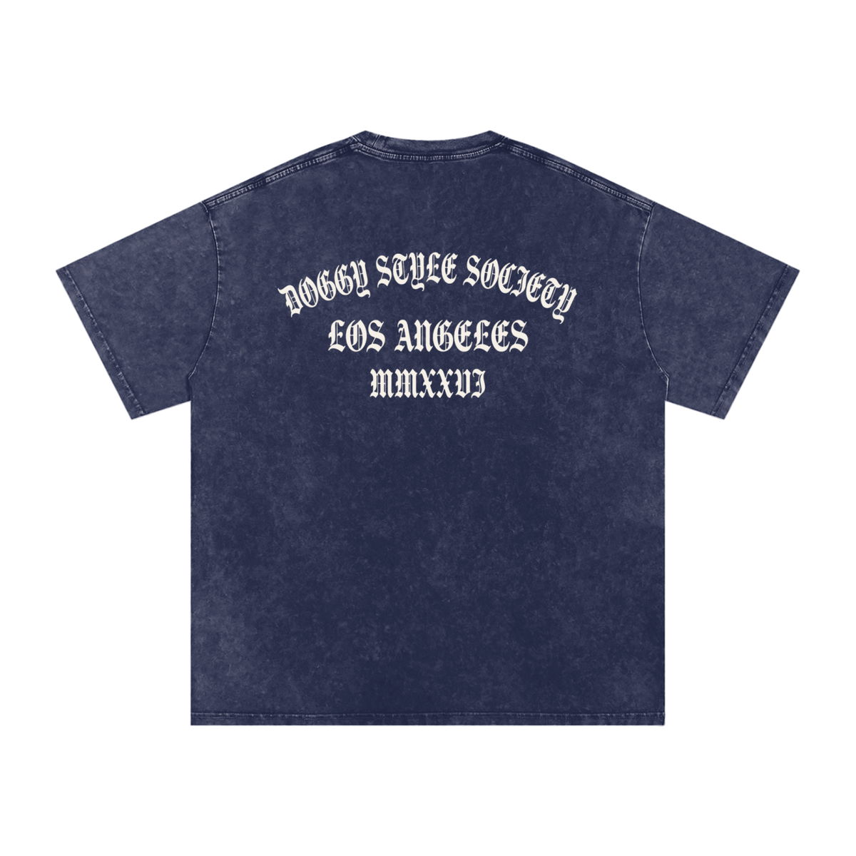 DSS LA Arch Oversized Snow Washed Tee - Washed Black - Bone-LA Rue