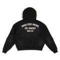 Sun Fade Boxy Detachable Fur Hoodie - Gothic - LA Rue Collection