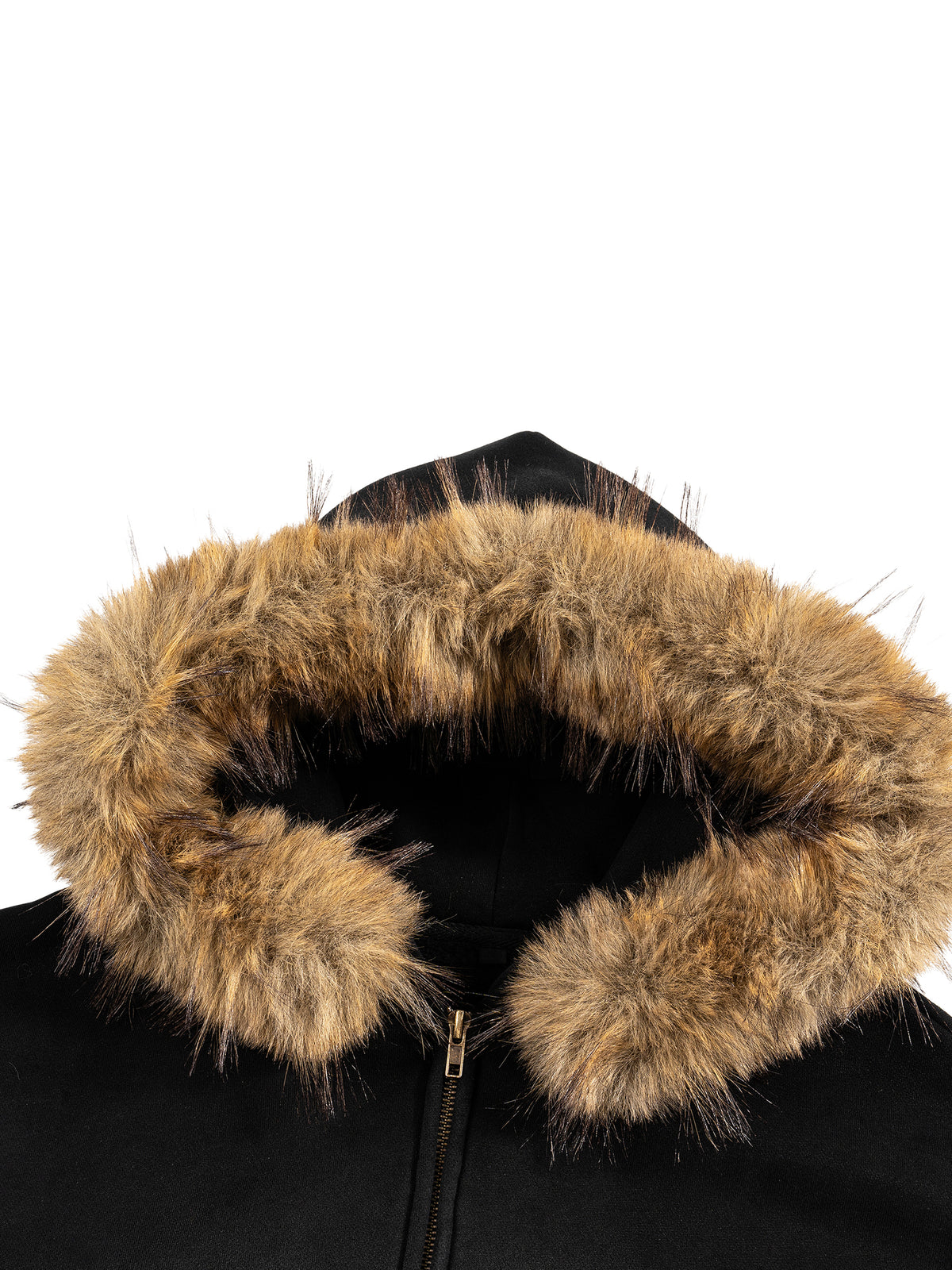 Sun Fade Boxy Detachable Fur Hoodie - Gothic - LA Rue Collection