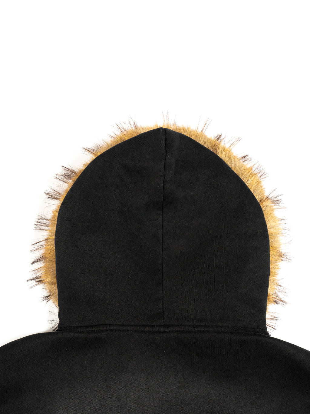 Sun Fade Boxy Detachable Fur Hoodie - Gothic - LA Rue Collection